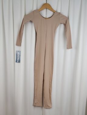 Capezio Solotard Unitard Long Sleeve Nude Size Small